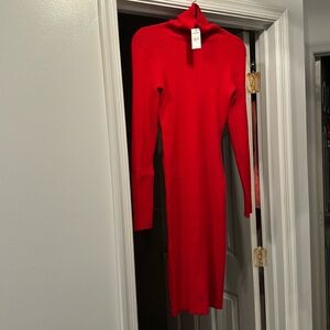 Red sweater dress